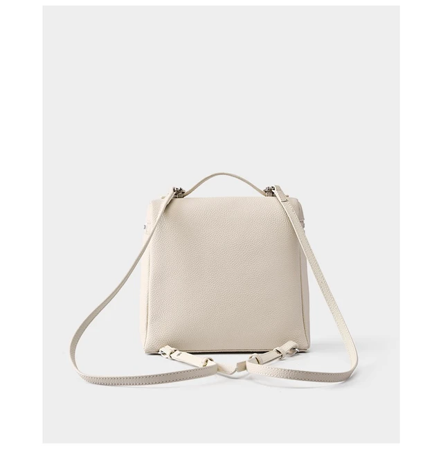 Alt view image 4 of 4 - Genuine Leather Women Piana Backpack White