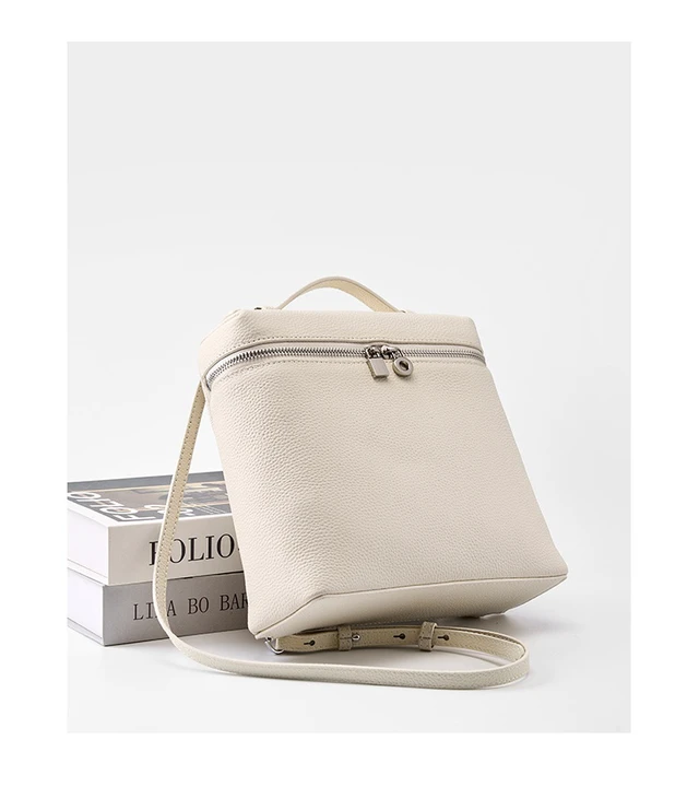 Alt view image 2 of 4 - Genuine Leather Women Piana Backpack White