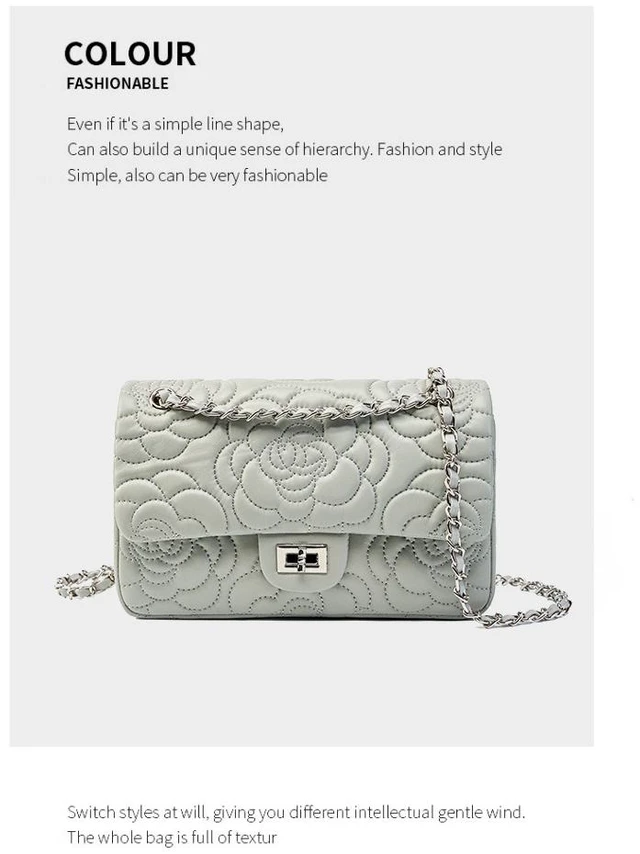 Alt view image 2 of 3 - Women Genuine Leather Shoulder Bags Classic Crossbody Purses for Lady Handbag Grey