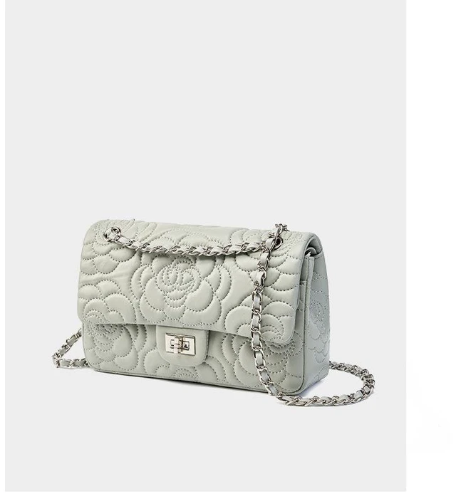 Alt view image 3 of 3 - Women Genuine Leather Shoulder Bags Classic Crossbody Purses for Lady Handbag Grey