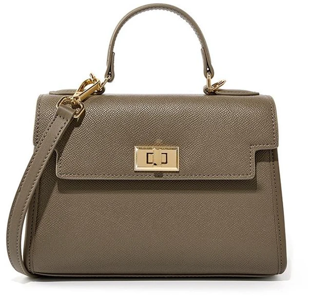 Main image of Genuine Leather Women Top Handle Straw Crossbody Bags Bronze