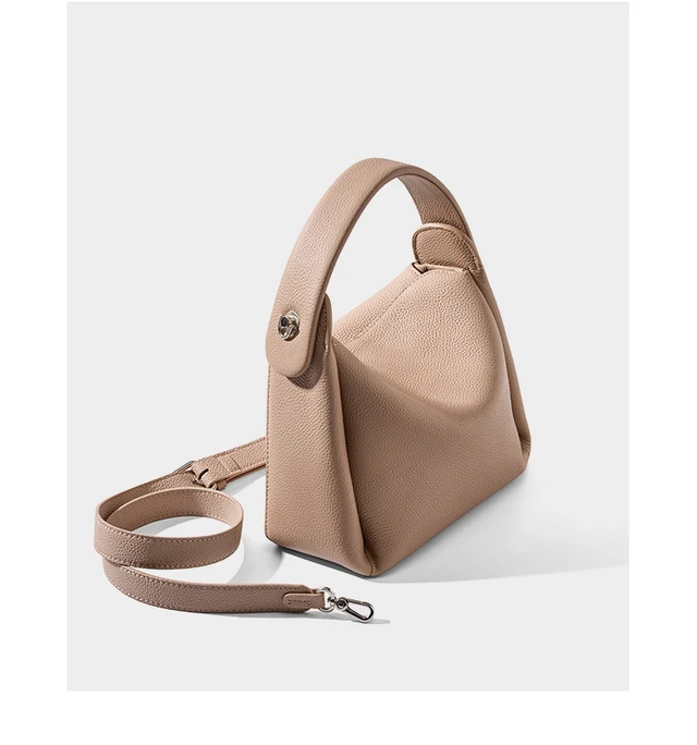 Alt view image 2 of 4 - Genuine Leather Hobo Shoulder Bag Brown
