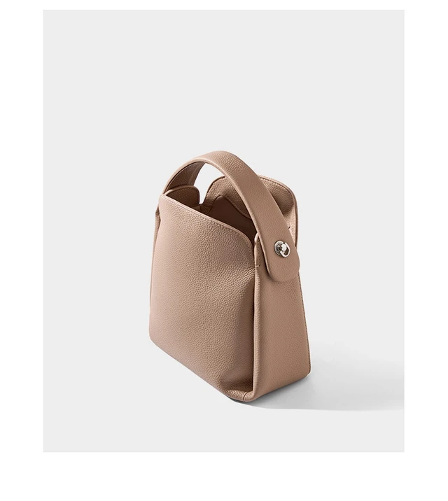 Alt view image 4 of 4 - Genuine Leather Hobo Shoulder Bag Brown