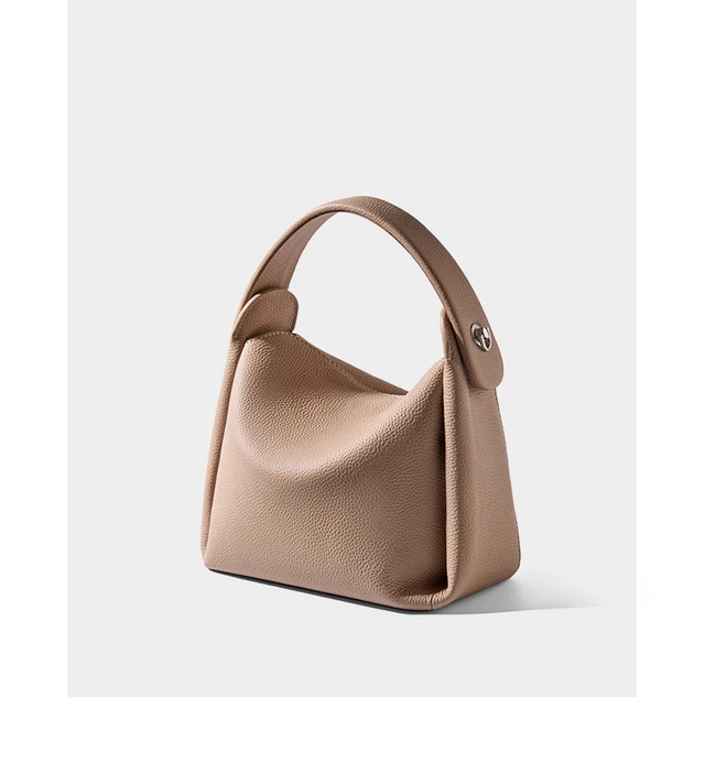 Alt view image 3 of 4 - Genuine Leather Hobo Shoulder Bag Brown