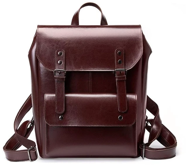 Main image of Genuine Leather Backpack Purple