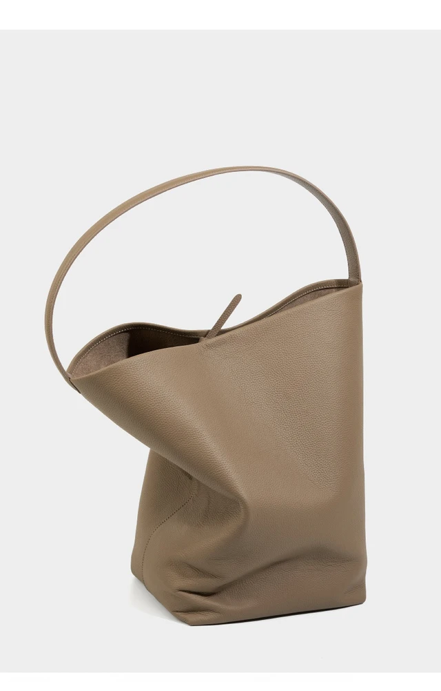 Alt view image 2 of 4 - Genuine Leather Women Shoulder Bags Large Capacity Handbags Grey