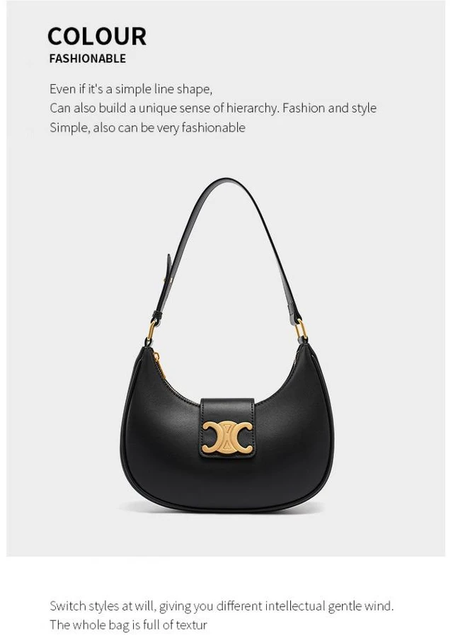 Alt view image 2 of 3 - Women Genuine Leather Shoulder Bags Classic Crossbody Purses for Lady Handbag Black