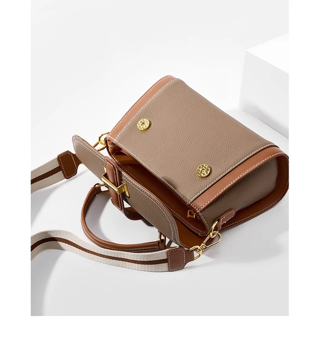 Alt view image 2 of 4 - Genuine Leather Handbags Vintage-Style Top Handle Shoulder Bag Grey