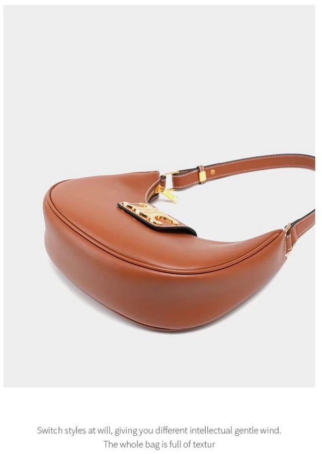 Alt view image 4 of 4 - Women Genuine Leather Shoulder Bags Classic Crossbody Purses for Lady Handbag Brown