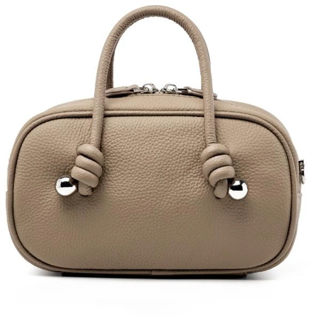 Main image of Genuine Leather Women Handbag Purse Top Handle Shoulder Crossbody Bag Grey