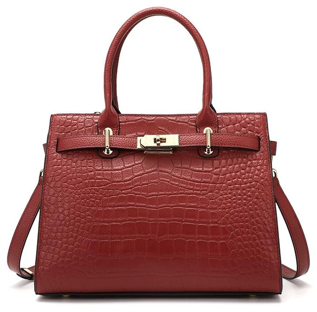 Main image of Genuine Leather Purses and Handbags for Women Shoulder Tote Bags Red