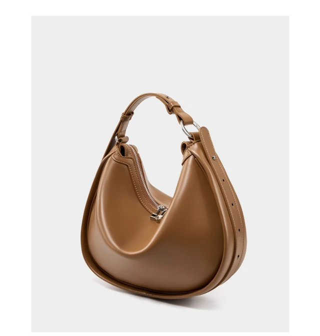 Alt view image 3 of 3 - Genuine Leather Fashion Women's Handbag Brown
