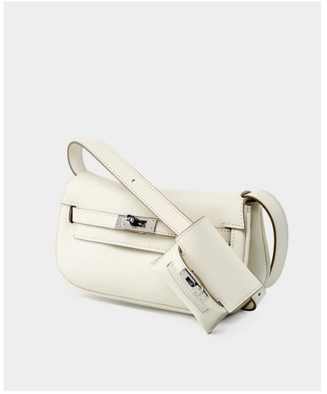 Alt view image 3 of 3 - Genuine leather Moove Kelly Mini Multi Functional Saddle Women's Bag White