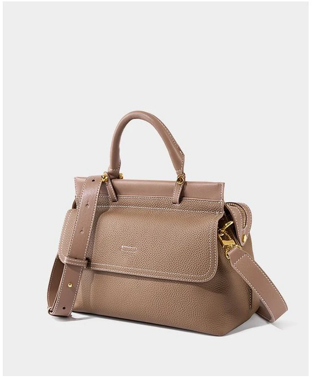 Alt view image 3 of 3 - Women Genuine Leather Shoulder Bags Classic Crossbody Purses Grey