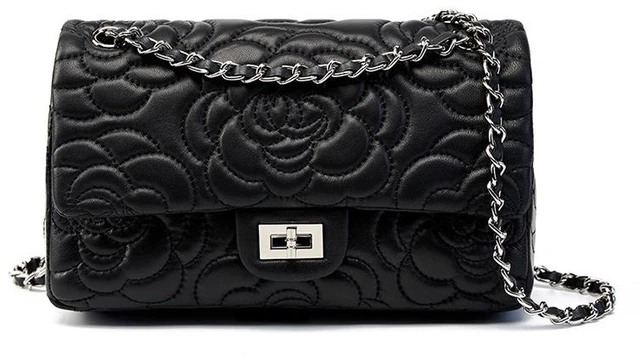 Main image of Women Genuine Leather Shoulder Bags Classic Crossbody Purses for Lady Handbag Black