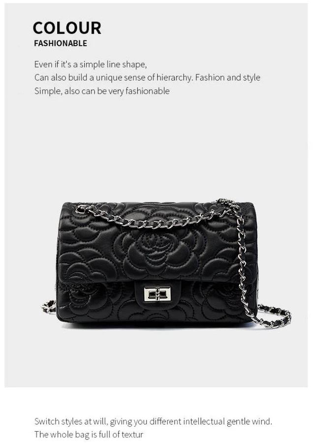 Alt view image 2 of 3 - Women Genuine Leather Shoulder Bags Classic Crossbody Purses for Lady Handbag Black