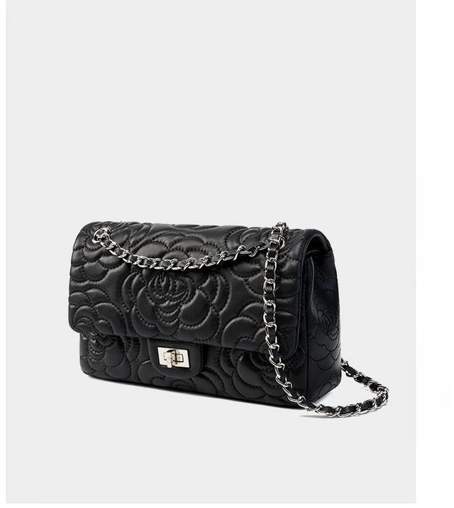 Alt view image 3 of 3 - Women Genuine Leather Shoulder Bags Classic Crossbody Purses for Lady Handbag Black