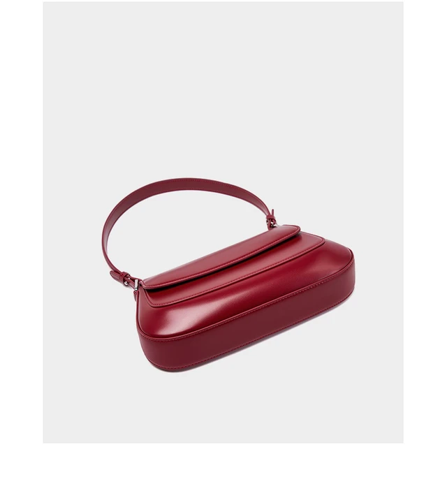 Alt view image 3 of 3 - Genuine Leather Women Small Shoulder Purses and Handbags Red