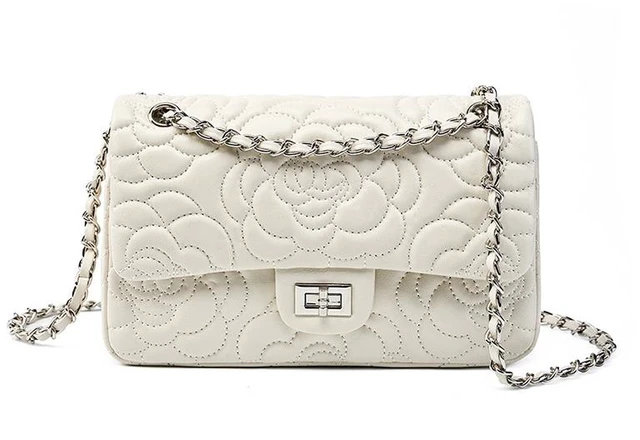 Main image of Women Genuine Leather Shoulder Bags Classic Crossbody Purses for Lady Handbag White