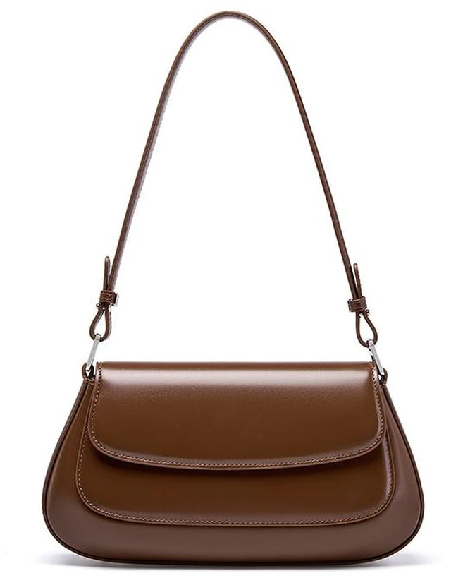 Main image of Genuine Leather Women Small Shoulder Purses and Handbags Brown