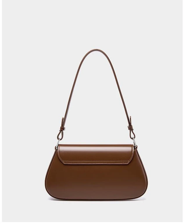 Alt view image 3 of 4 - Genuine Leather Women Small Shoulder Purses and Handbags Brown