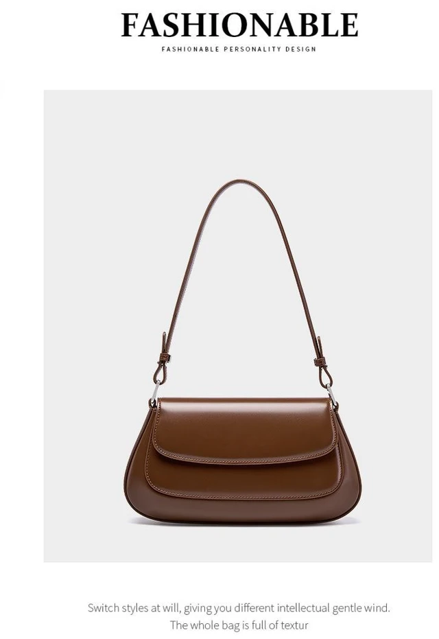 Alt view image 2 of 4 - Genuine Leather Women Small Shoulder Purses and Handbags Brown