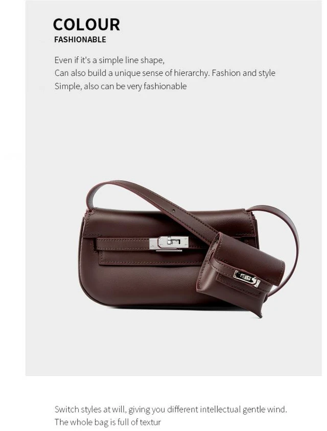 Alt view image 2 of 3 - Genuine leather Moove Kelly Mini Multi Functional Saddle Women's Bag Purple
