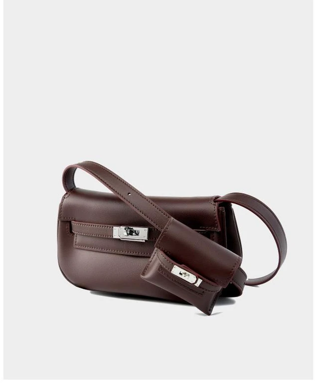 Alt view image 3 of 3 - Genuine leather Moove Kelly Mini Multi Functional Saddle Women's Bag Purple