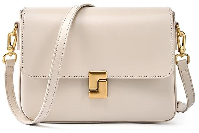 Main image of Genuine Leather Shoulder Bag Top-handle Handbag Ladies Purses White