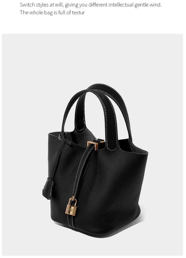 Alt view image 3 of 3 - Women Genuine Leather Handbag Shoulder Purse Satchel Tote Crossbody Bag Black