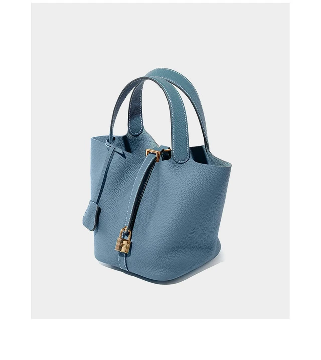 Alt view image 3 of 3 - Women Genuine Leather Handbag Shoulder Purse Satchel Tote Crossbody Bag Blue