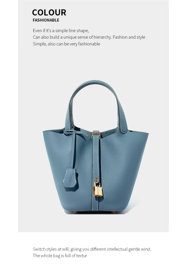 Alt view image 2 of 3 - Women Genuine Leather Handbag Shoulder Purse Satchel Tote Crossbody Bag Blue