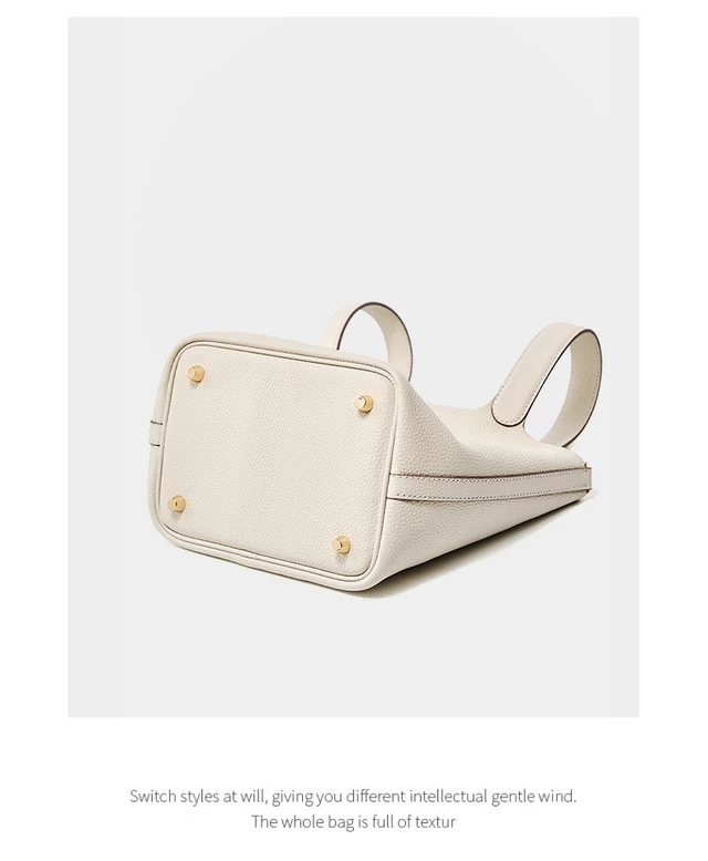 Alt view image 4 of 4 - Women Genuine Leather Handbag Shoulder Purse Satchel Tote Crossbody Bag White