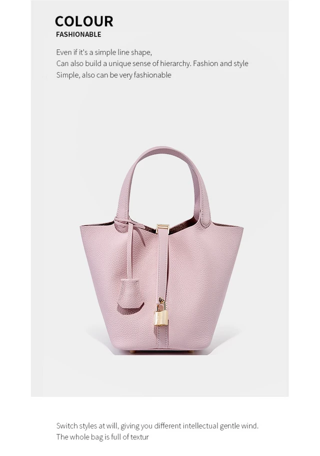 Alt view image 2 of 3 - Women Genuine Leather Handbag Shoulder Purse Satchel Tote Crossbody Bag Pink