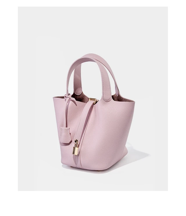Alt view image 3 of 3 - Women Genuine Leather Handbag Shoulder Purse Satchel Tote Crossbody Bag Pink
