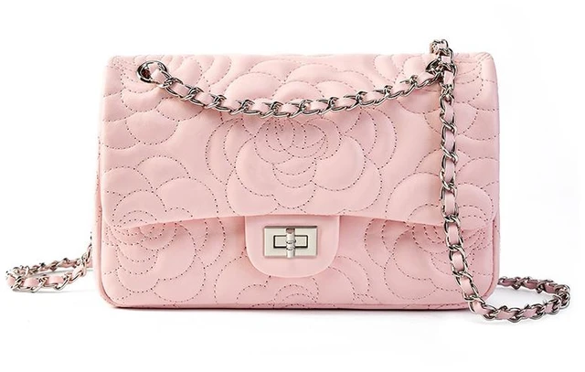 Main image of Women Genuine Leather Shoulder Bags Classic Crossbody Purses for Lady Handbag Pink