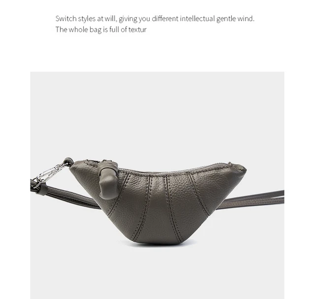 Alt view image 3 of 3 - Genuine Leather Shoulder Bag for Women Purses and Handbags Grey