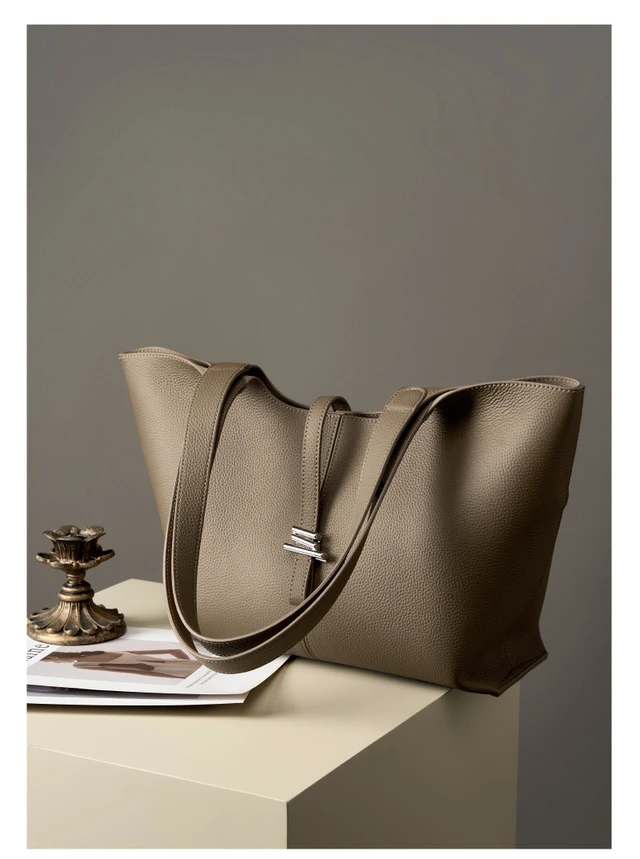 Alt view image 2 of 3 - Genuine Leather Shoulder Crossbody Purse For Women Grey
