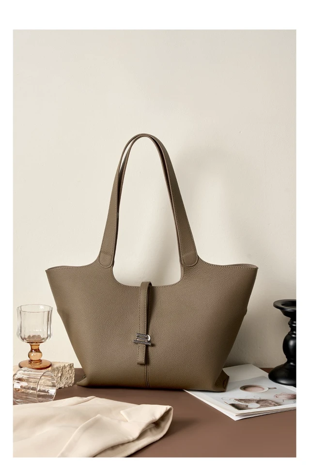 Alt view image 3 of 3 - Genuine Leather Shoulder Crossbody Purse For Women Grey