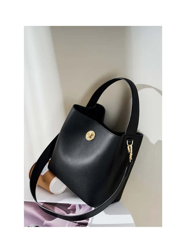 Alt view image 2 of 4 - Genuine leather Women's Shoulder Bag Crossbody Bag Black