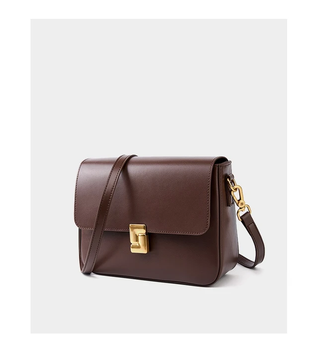 Alt view image 2 of 4 - Genuine Leather Shoulder Bag Top-handle Handbag Ladies Purses Brown
