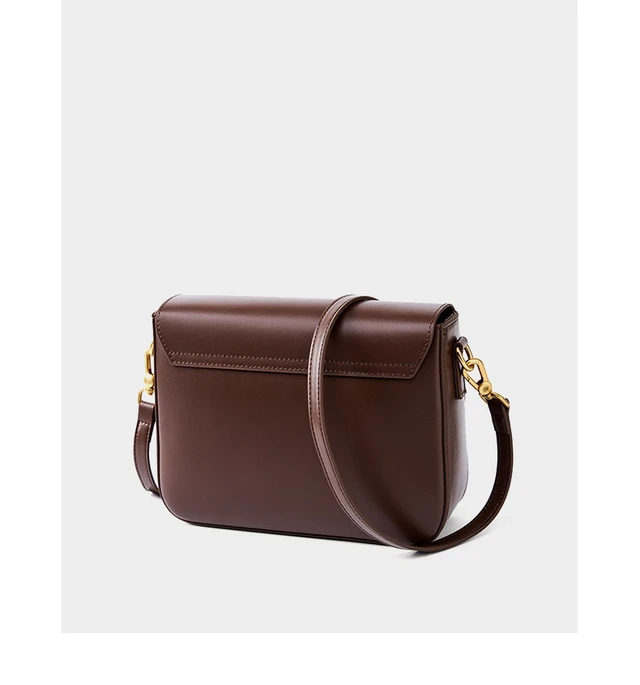 Alt view image 3 of 4 - Genuine Leather Shoulder Bag Top-handle Handbag Ladies Purses Brown