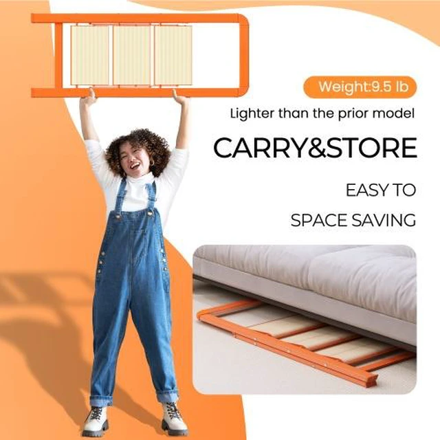 Alt view image 4 of 7 - 3 Step Ladder Folding Step Stool for Adults with Wide Anti-Slip Pedal, Aluminium Lightweight Foldable Step Ladders for Home Kitchen Office, 450 lbs Capacity