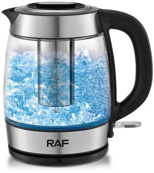 Alt view image 5 of 5 - Transparent Glass 2L Electric Kettle Large Capacity, Multifunctional, with Overheat Protection