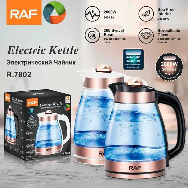 Alt view image 4 of 4 - 3L Transparent Glass Electric Kettle Large Capacity, Multifunctional, with Overheat Protection