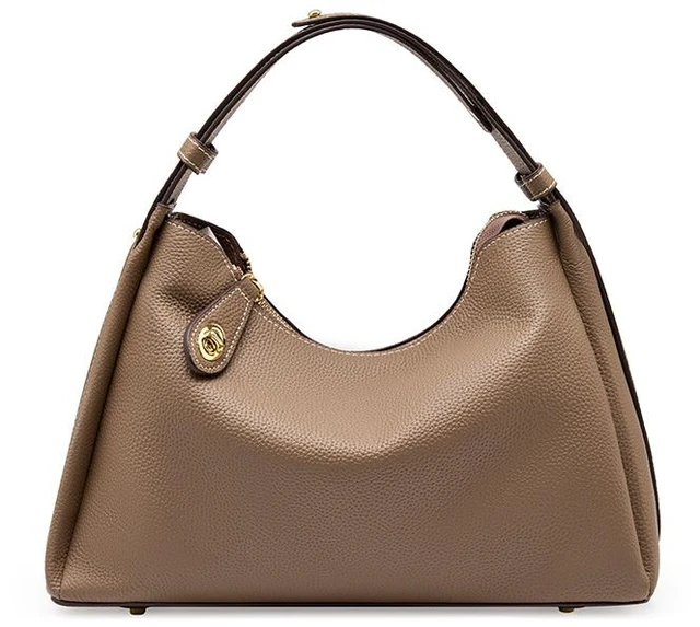 Alt view image 3 of 3 - Oversize Genuine Leather Tote Women Weekender Bag Shopper Handbag Bronze