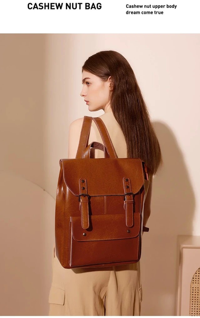 Main image of Genuine Leather Backpack Brown