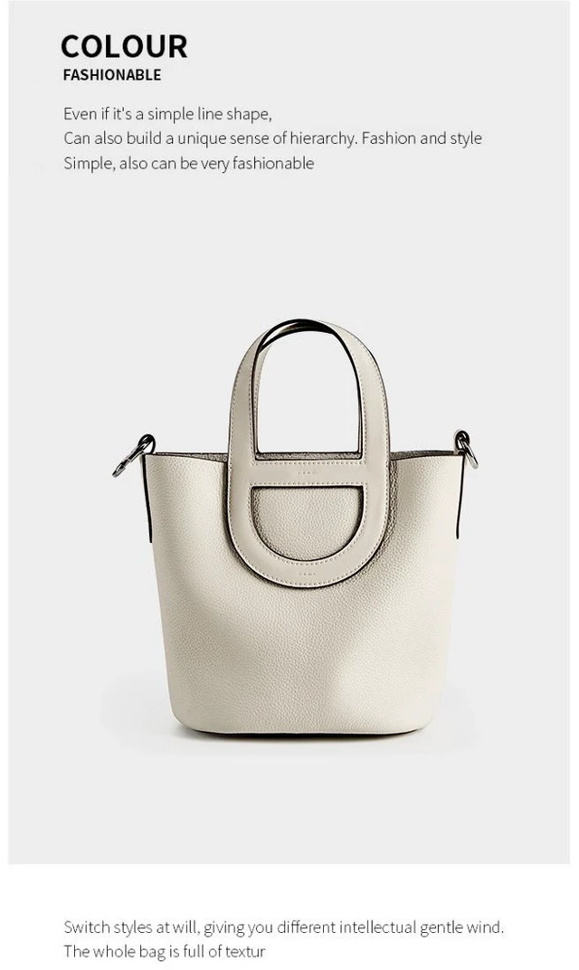 Main image of Genuine Leather Women Handbags Tote Purse Shoulder Bag White