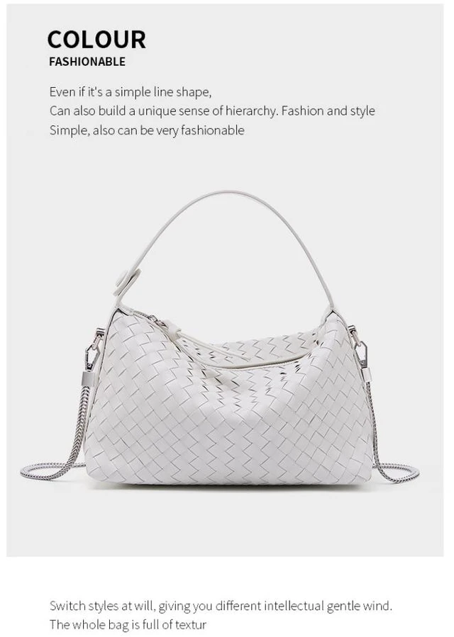 Alt view image 2 of 2 - Genuine Leather Women's Evening Handbags White