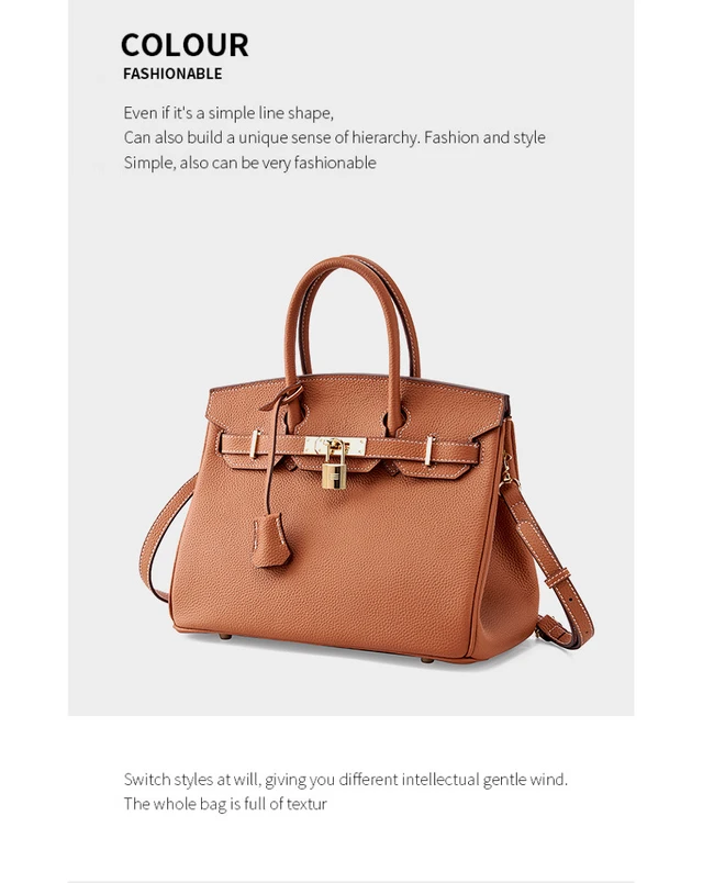 Alt view image 2 of 2 - Women Genuine Leather Shoulder Bags Brown